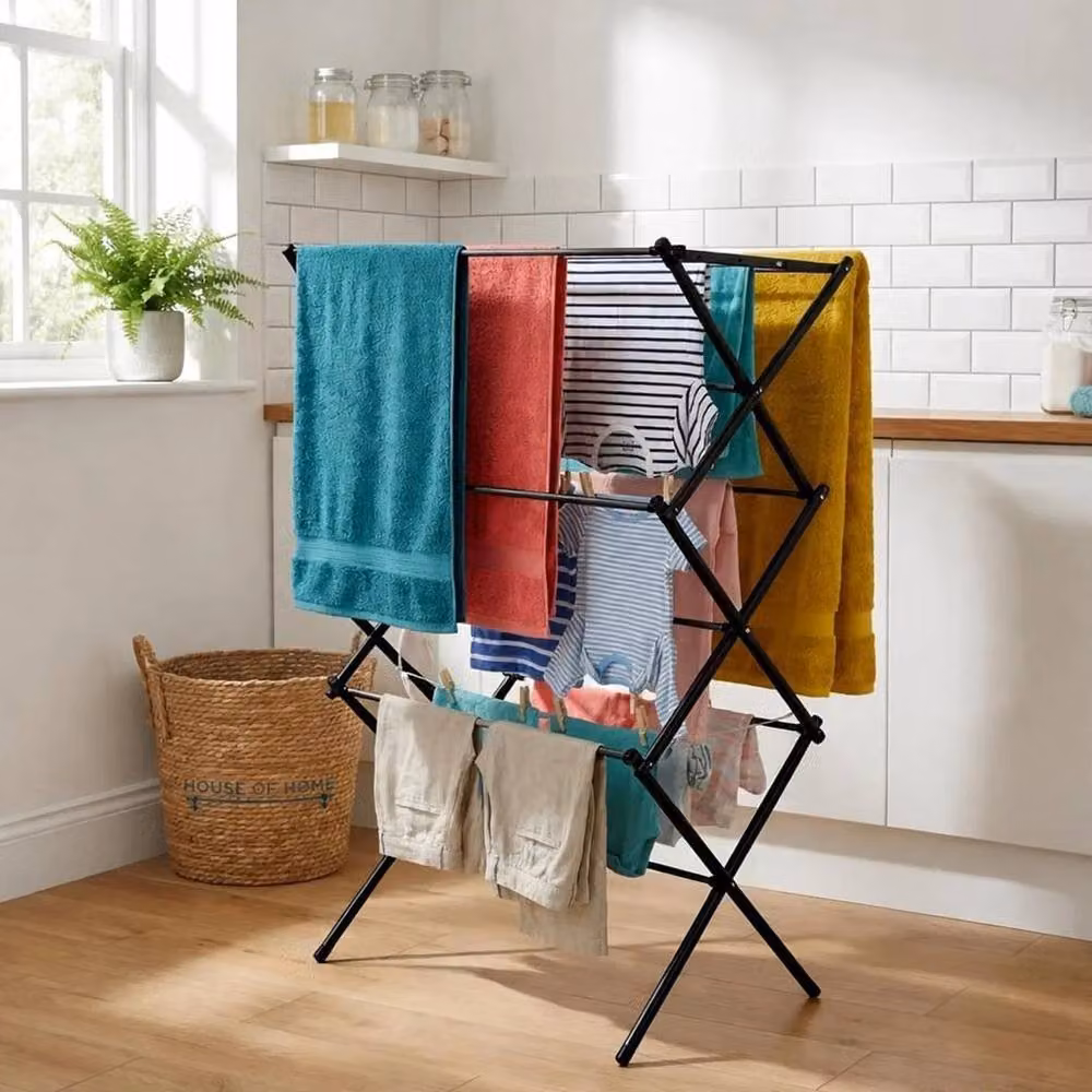 Havendro House Of Home 3 Tier Metal Clothes Airer with 16m Drying Space in Black – 2