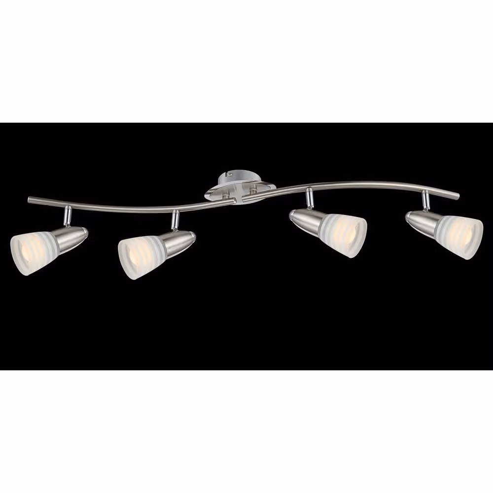Globo Lighting Caleb Ceiling Spotlight Bar in Chrome and Grey with Opal Glass Shades, 4x E14 LED – 2