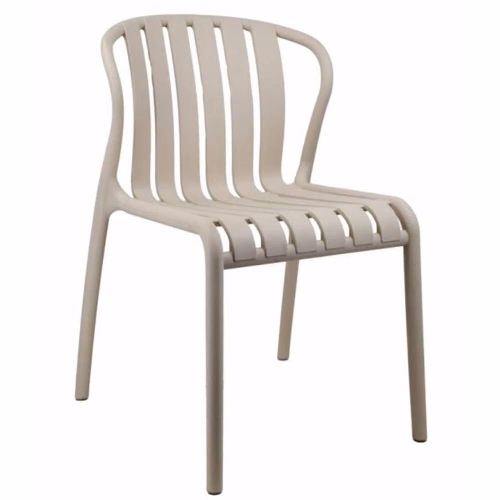 Wyld Haus Ollioules Putty Grey Slatted Outdoor Dining Chair – 2
