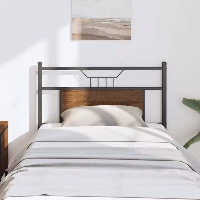 Berkfield Home Industrial Headboard in Brown Oak, Width: 80 cm – 1