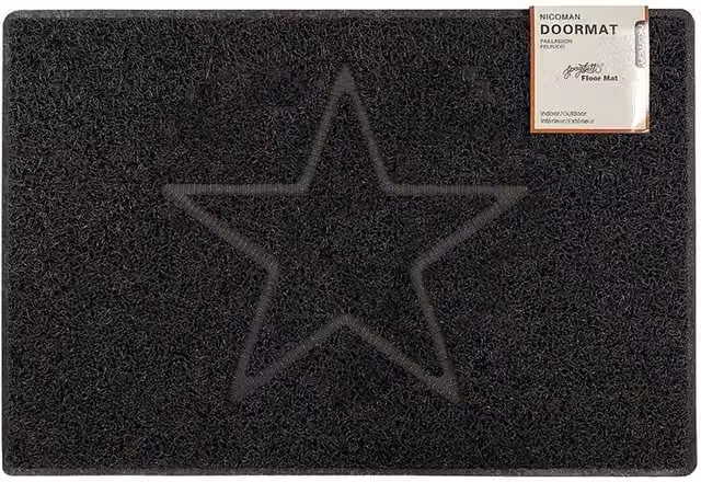 Oseasons Star Medium Embossed Black Dirt-Repellent Doormat