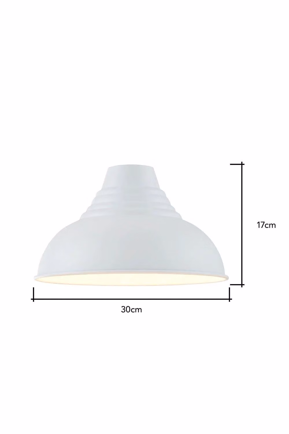 BHS Lighting Steel Diner Easy Fit Dome Light Shade in White – 2