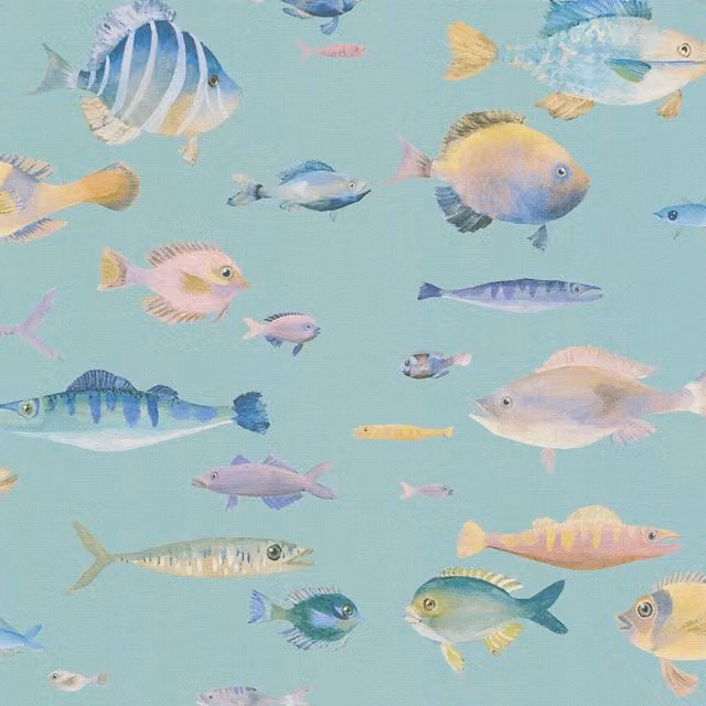 I Love Wallpaper Deep Blue Sea Kids Wallpaper in Teal, Blue and Petrol