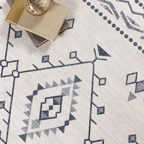 Phoenox Textiles Limited Origins Washable Nomad Geometric Rug in White and Grey, W: 160 cm, L: 230 cm – 2