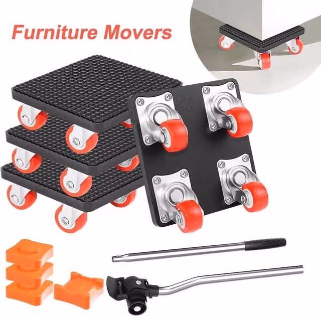 EONLION 4-Piece Heavy Furniture Lifter and Easy Moving Slider Tool Set in Black – 1