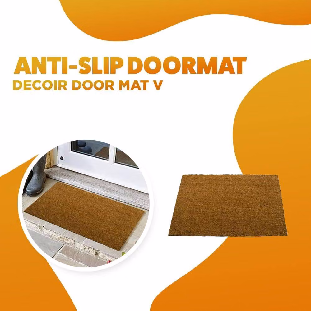 Marco Paul Heavy Duty Natural Coir Door Mat in Beige, W: 90 cm, D: 60 cm – 3
