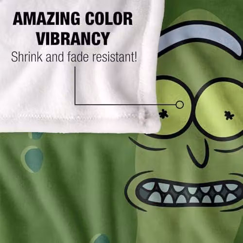 Rick & Morty Pickle Silky Touch Super Soft Fleece Throw Blanket, White, W/D/H: 152 x 127 cm – 4