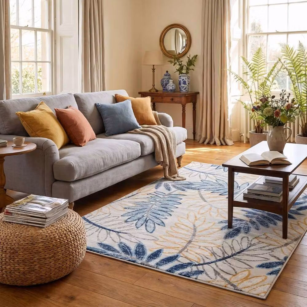 THE RUGS Marrakech Multicolour Leaf Large Area Rug, W: 240 cm, D: 340 cm – 2