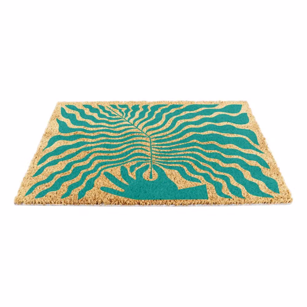 Artsy Mats Elizabeth Olwen Hand Leaf Coir Doormat in Brown, W: 90 cm, D: 60 cm – 4