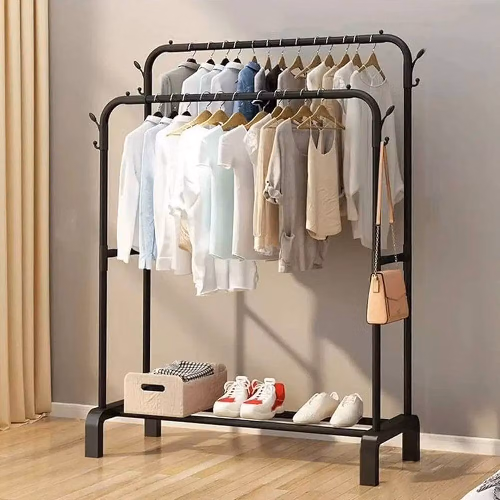 Havendro Heavy Duty Metal Clothes Rail and Storage Shelf in Matt Black, W/D/H: 150 x 110 x 40 cm – 3