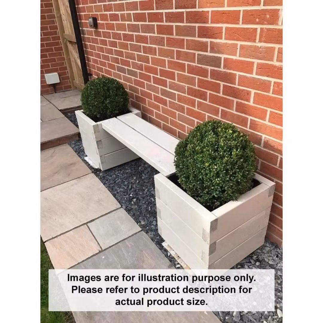 CW Bespoke Outdoor Brown Wooden Garden Planter Bench W: 40 cm, D: 40 cm, H: 40 cm – 2