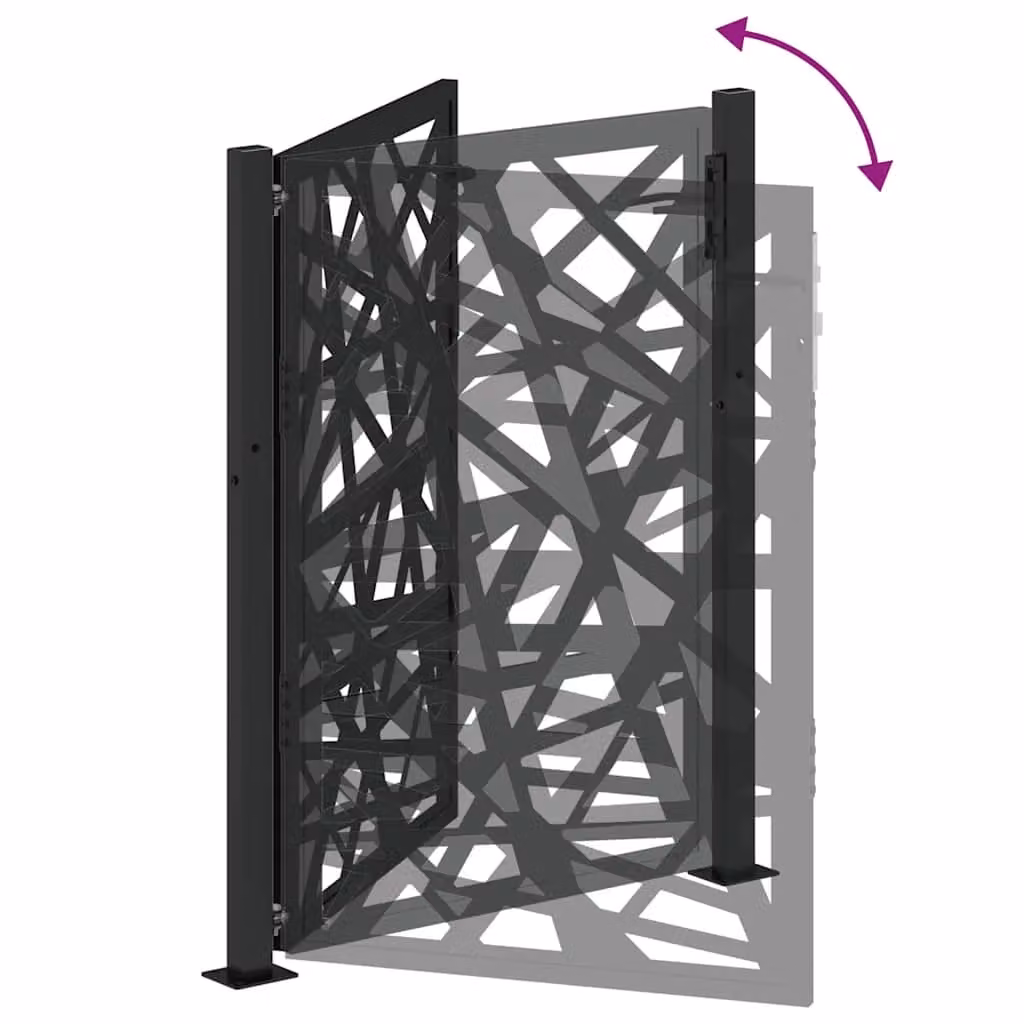 Berkfield Steel Garden Gate in Black, W: 105 cm, H: 130 cm – 5