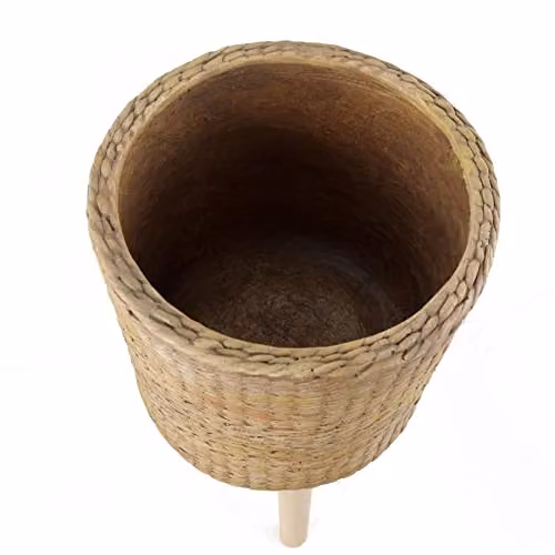 Leaf Extra Large Square Cachepot Planter in Brown, W/D/H: 30 x 30 x 54 cm – 4