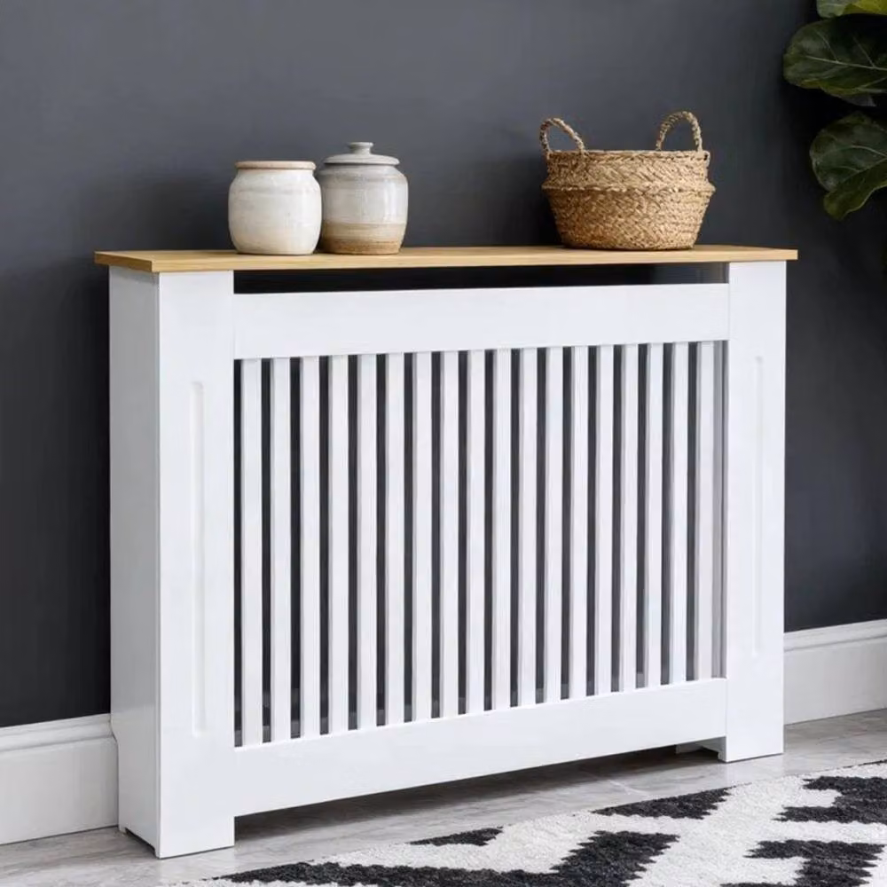Hinsinc Vertical M Tall Radiator Cover Wooden Cabinet in White, W/D/H: 112 x 20 x 83 cm – 3
