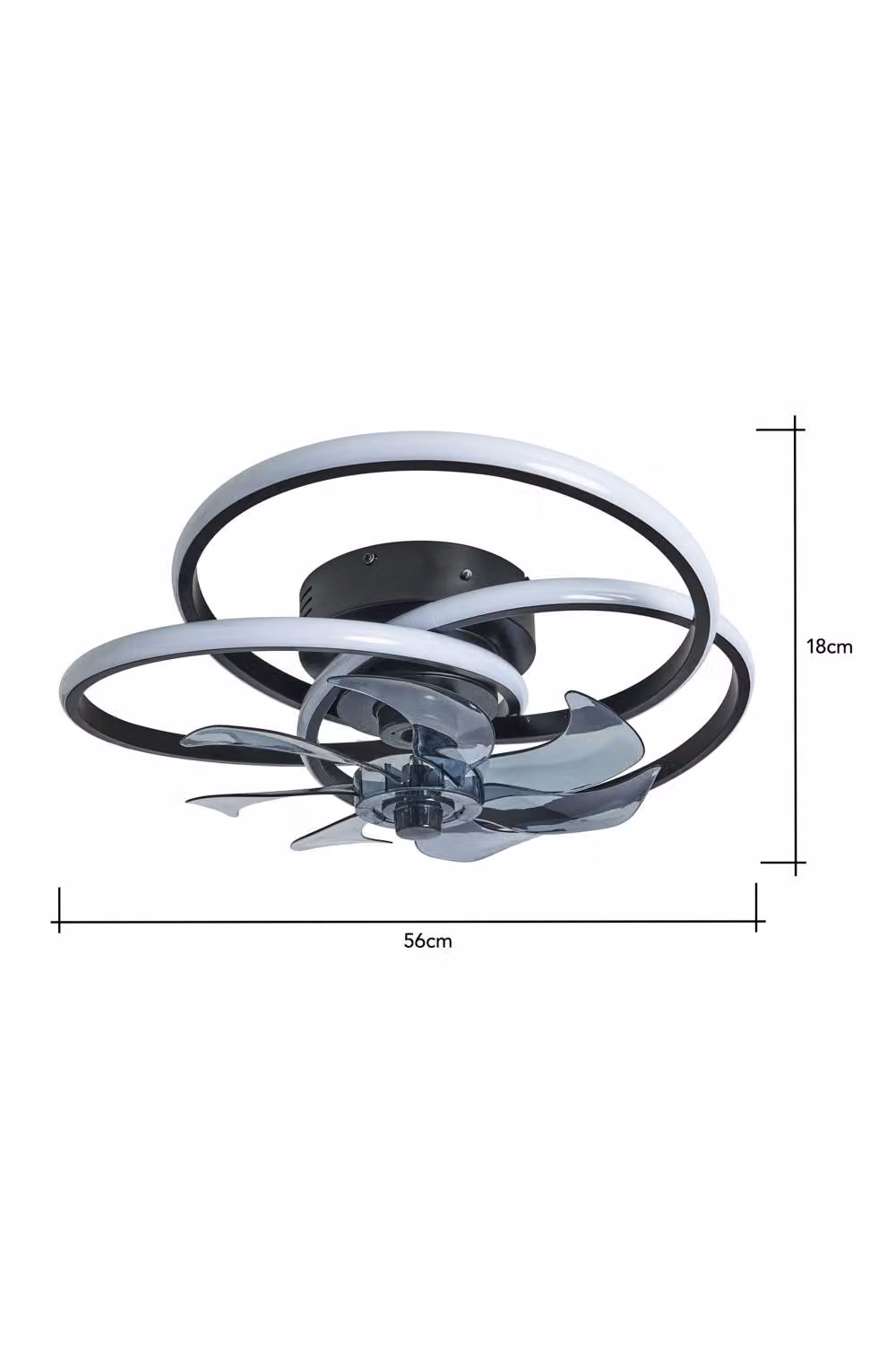 BHS Lighting Trinity LED Dimmable Ceiling Fan Light in Black – 3