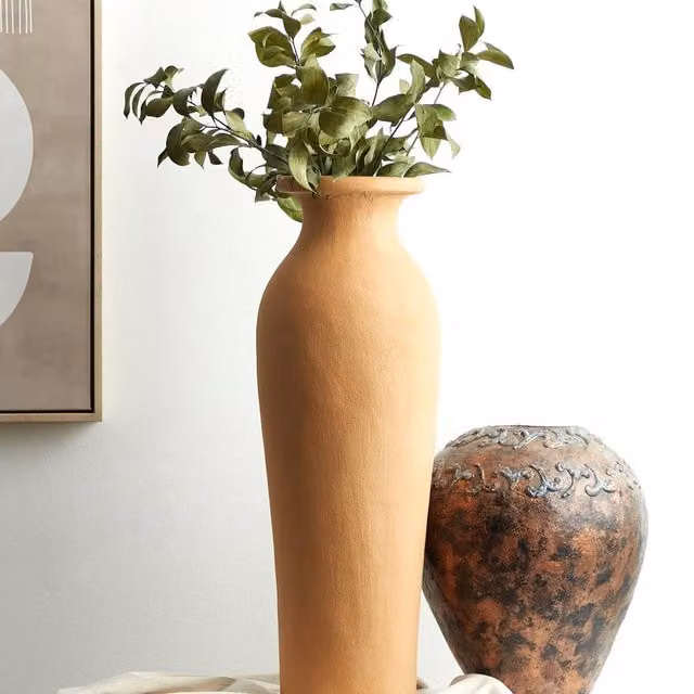 Wyld and Coco Orange Ceramic Tabletop Vase, Height: 60 cm – 1