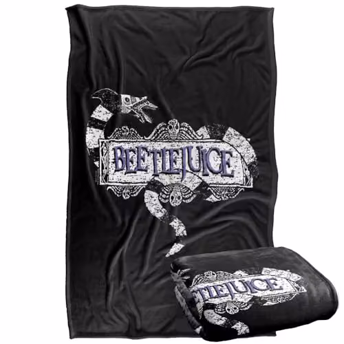 Warner Bros. Beetlejuice Logo Super Soft Fleece Throw Blanket, Multicolour – 1