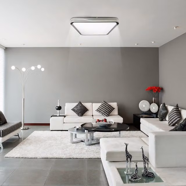 Livingandhome 48W Square LED Ceiling Light with CCT Colour Changing, White