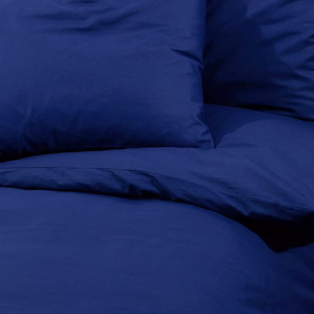 Berkfield Home Elegant Cotton Duvet Cover and Pillowcase Set in Blue, W/D/H: 260 x 220 cm – 5