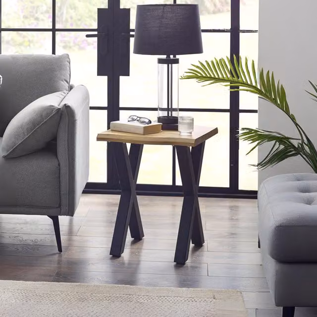 Julian Bowen Harvey Lamp Table in Oak and Black
