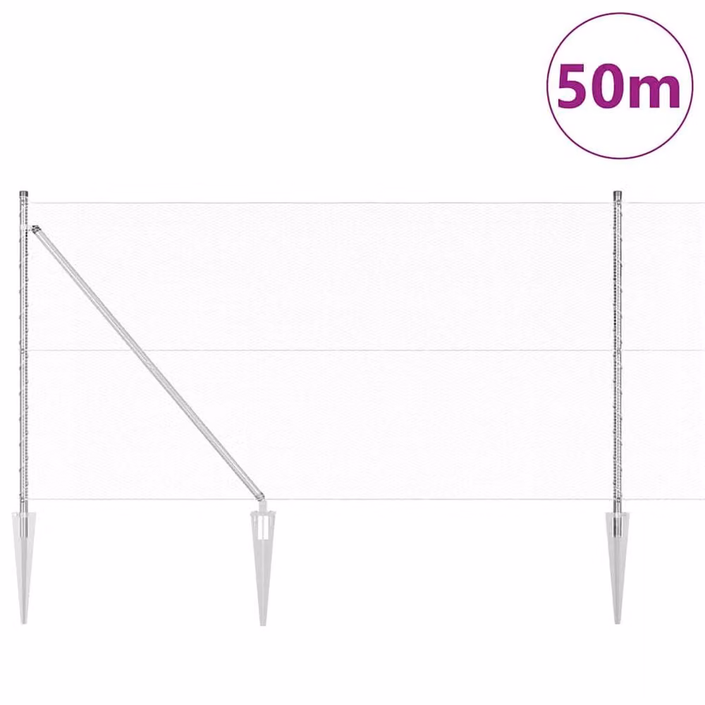 Berkfield Home Hexagon Fence, Galvanised Steel, Silver/Grey, 50 m – 2