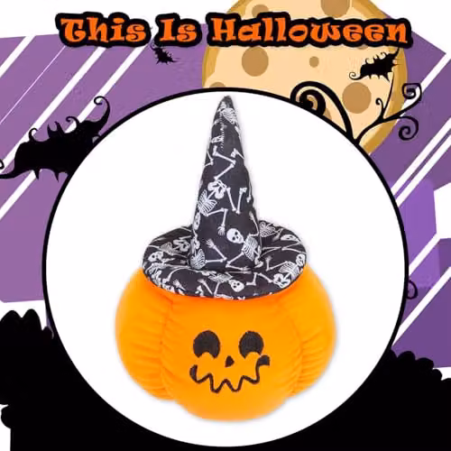VFM e-Store Pumpkin Soft Toy Halloween Decoration in Orange and Black, W/D/H: 23 x 16 x 12 cm – 6