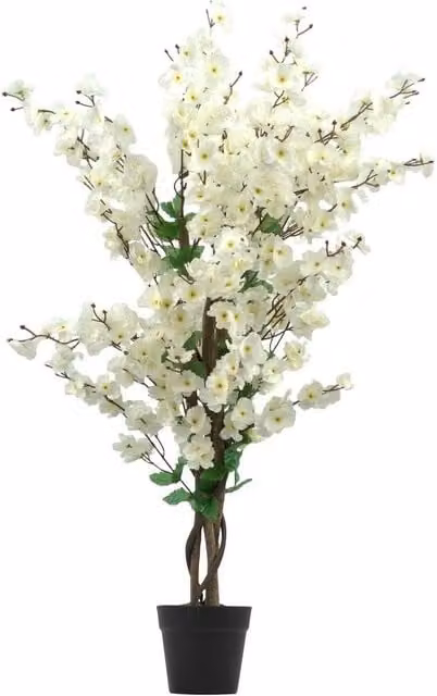 EONLION Artificial White Cherry Blossom Tabletop Tree, Height: 100 cm – 1