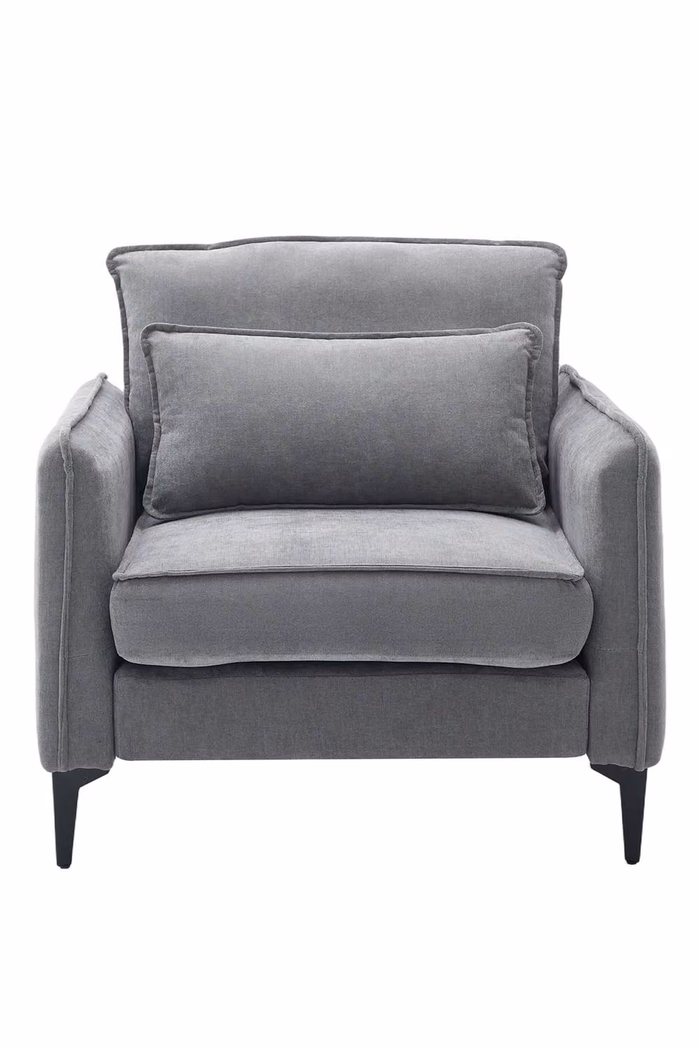 Garden Sanctuary Modern Upholstered Accent Armchair with Lumbar Pillow in Grey and Black – 2