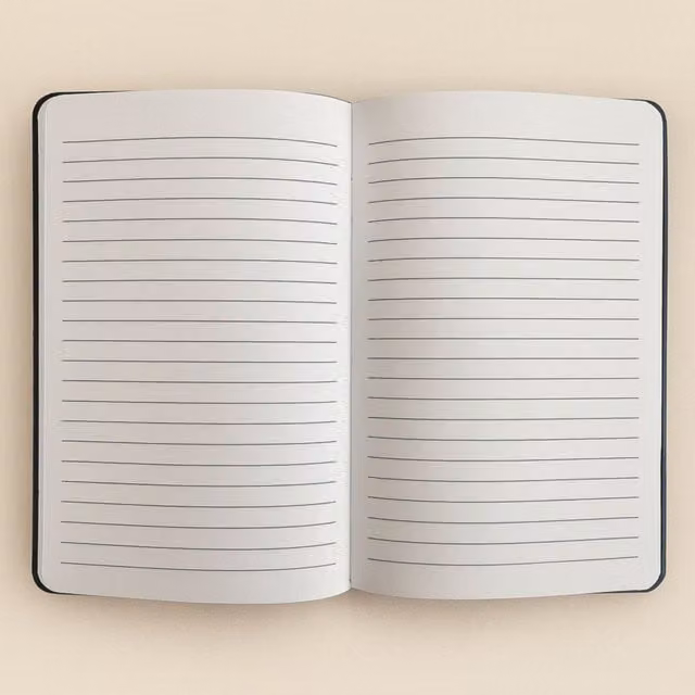 KDMK Dark Green Velvet Softcover Lined Notebook with Silver and White Details