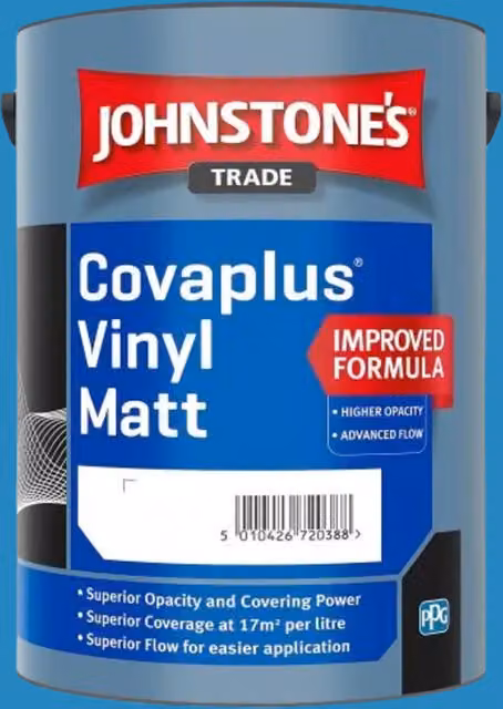 Johnstones Covaplus Matt Dispersion Paint in Waterfall Blue, 5 l