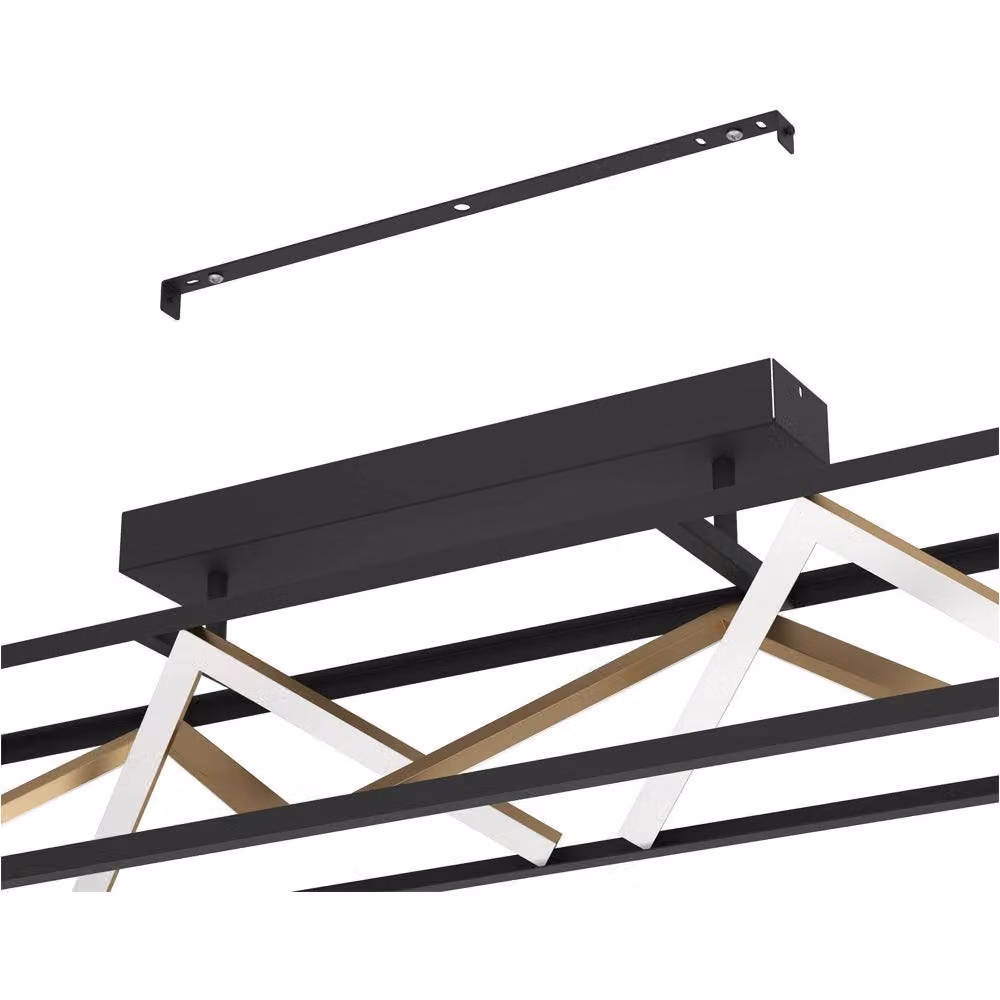 Loops Modern Black and Gold LED Ceiling Light with Included Bulb – 3