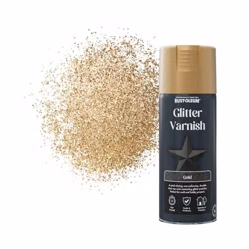 Rust-Oleum Gold Glitter Varnish Spray Paint Aerosol, 400ml