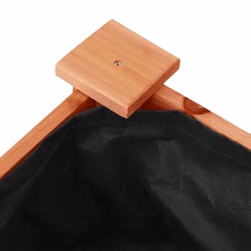 vidaXL Wheeled Planter with Liner in Brown Solid Wood, W: 71 cm, D: 37 cm, H: 80 cm – 4