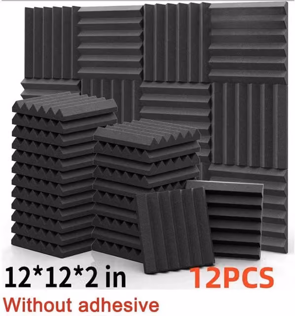 PAWNORA 12-Piece Black Plastic Wall Tiles, W/D/H: 30 x 30 x 5 cm