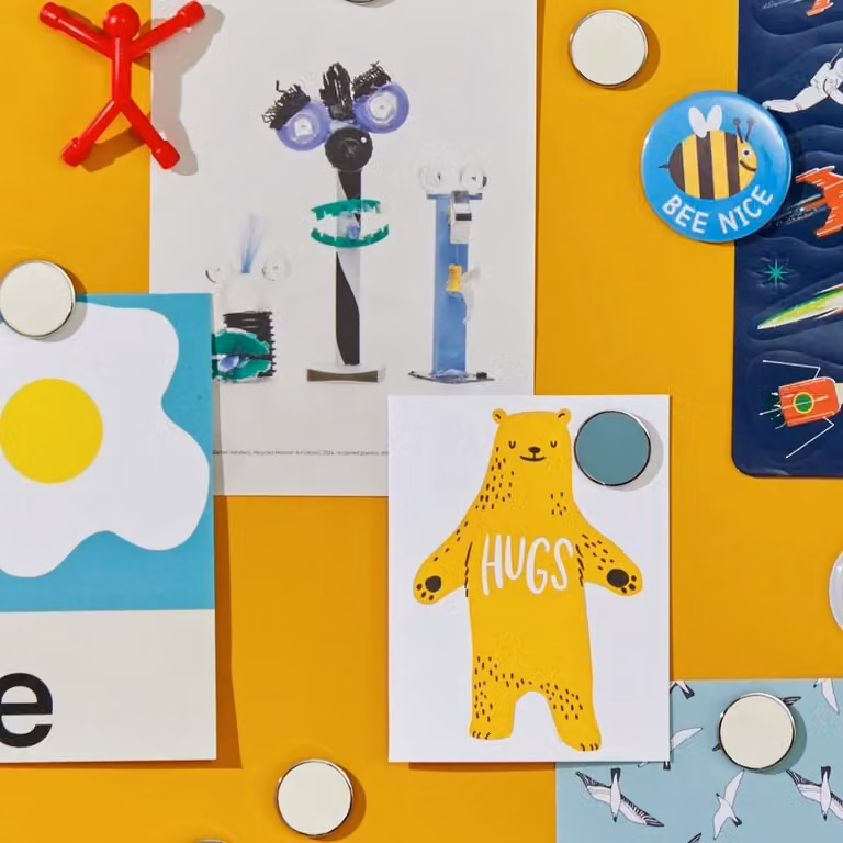 Mustard Made The Buttons Wall Organizer in Chalk White and Yellow