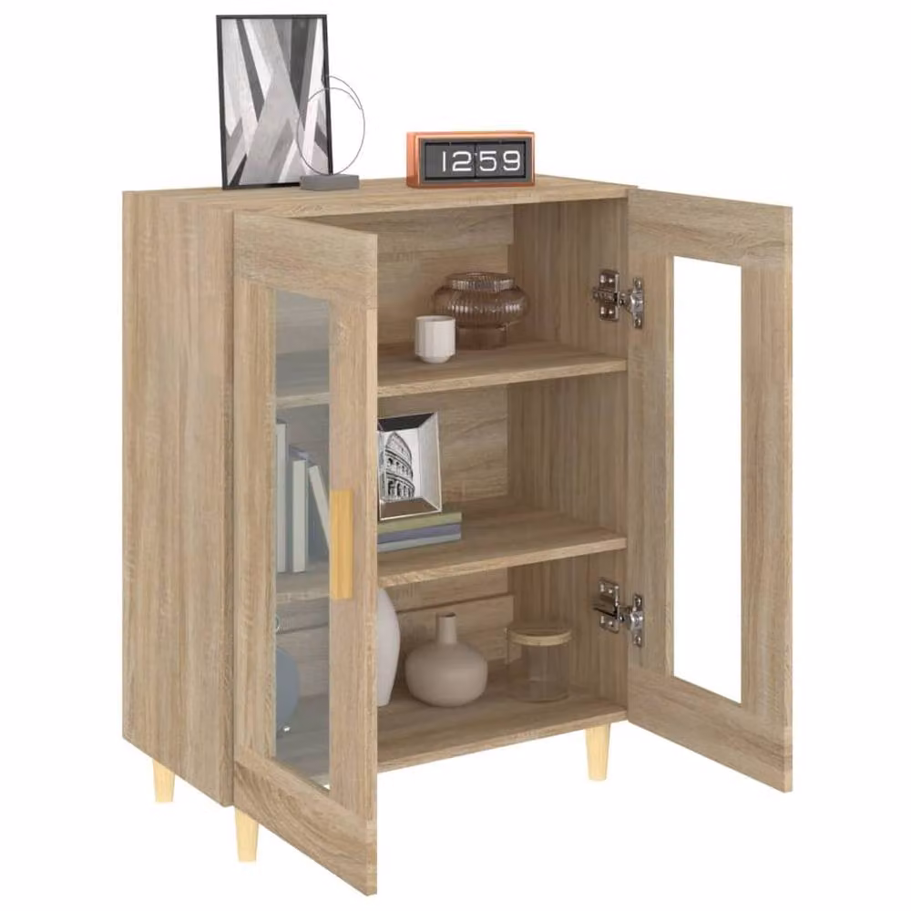 Berkfield Home Sonoma Oak Sideboard in Light Tan Beige, W/D/H: 69.5 x 34 x 90 cm – 3