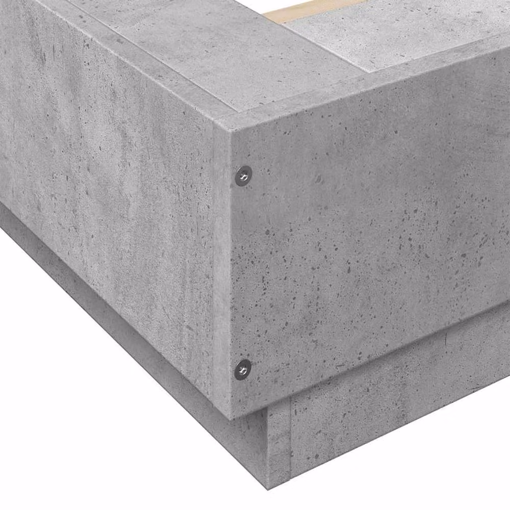 Berkfield Home Modern Bed Frame in Concrete Grey, W/D/H: 100 x 200 cm – 3
