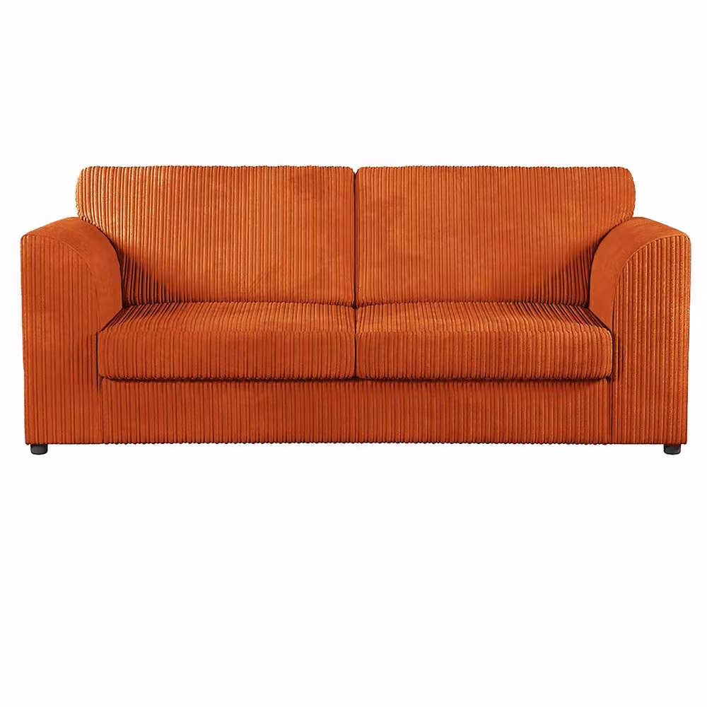 Furnishings For Less UK Luxor Jumbo Cord 3 + 2 Fabric Sofa Suite in Orange – 2