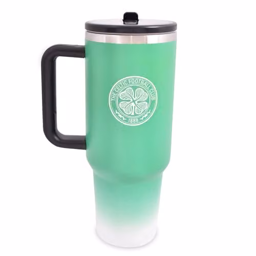Hy-Pro Officially Licensed Celtic Vacuum Insulated Stainless Steel Thermal Flask with Straw and Carry Handle, 1.18 l, Blue or Green