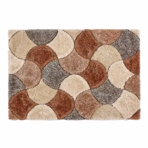 Phoenox Textiles Limited Origins 3D Scallop Wave Rug in Red Terracotta, W: 80 cm, L: 150 cm – 1