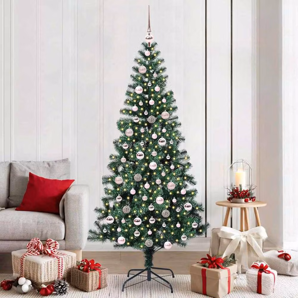 Berkfield Home Elegant Pre-lit Artificial Christmas Tree, Green, Height: 210 cm – 2
