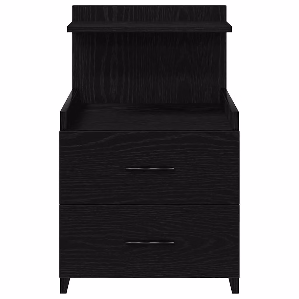 Berkfield Home Bedside Cabinet with 2 Drawers, Black, W/D/H: 40 x 36.5 x 62 cm – 4
