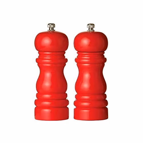 Premier Housewares Red Hi Gloss Salt and Pepper Mill Set – 1