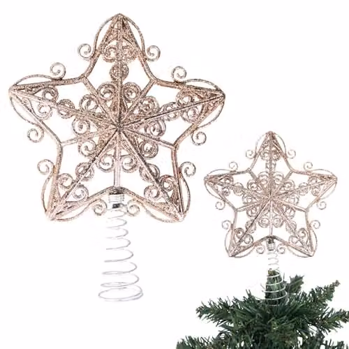 Shatchi Gold Glitter Star Christmas Tree Topper, 14.5 cm – 1