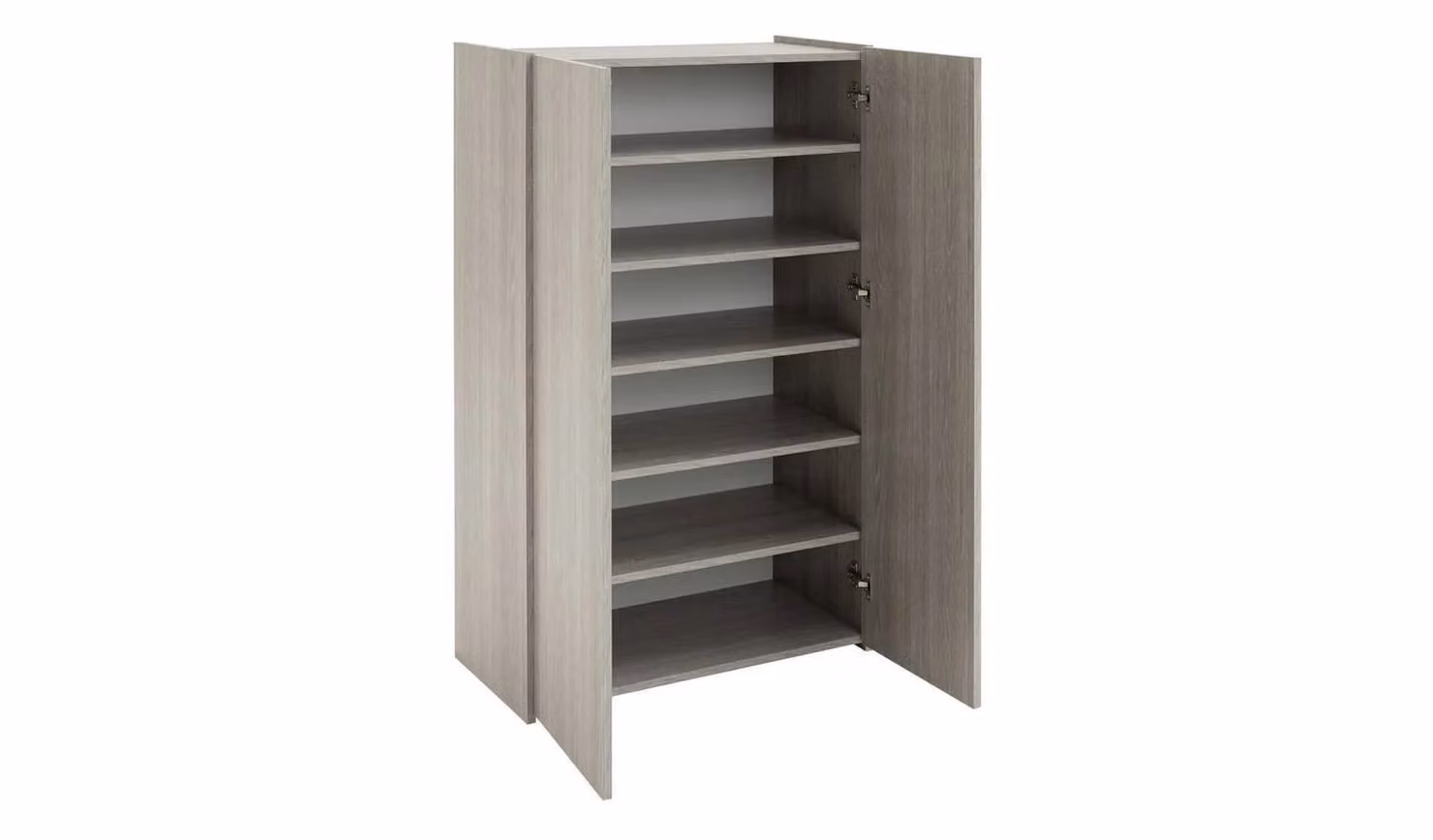 Cheap Furniture Warehouse Seville 2 Door Shoe Storage Cabinet in Grey with Internal Shelves