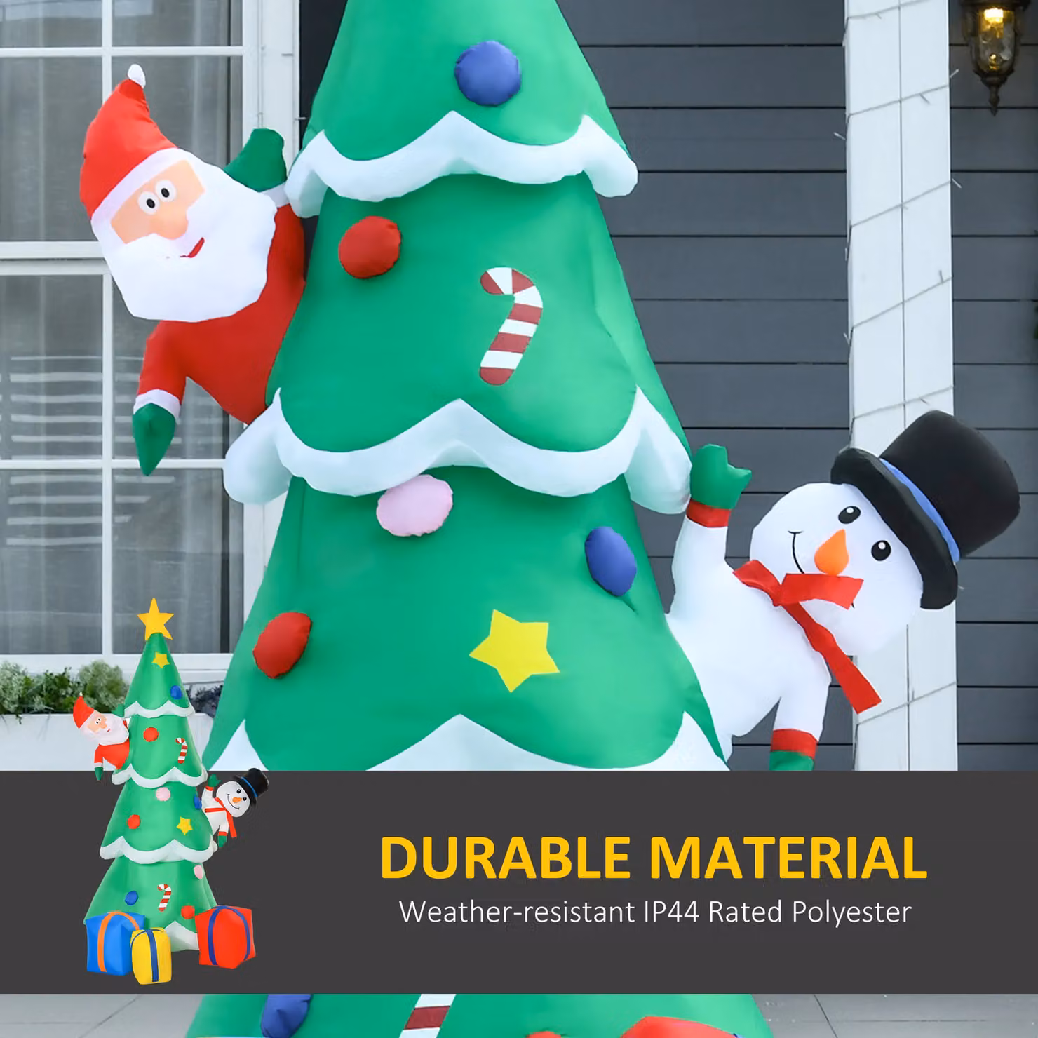 HOMCOM 7ft Inflatable Christmas Tree with LED Lights in Green – 4
