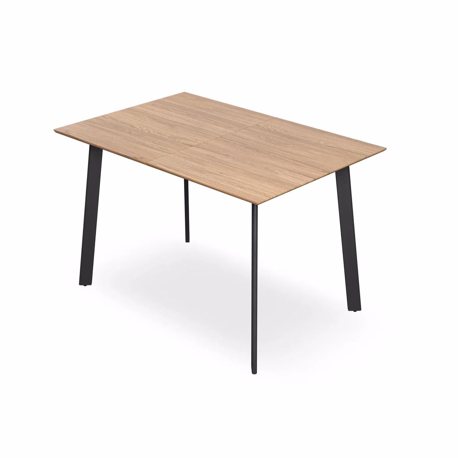 More4Homes Haydon Extendable Dining Table, 4-6 Seater, Light Oak and Black, W/D/H: 120 x 120 x 76 cm – 2