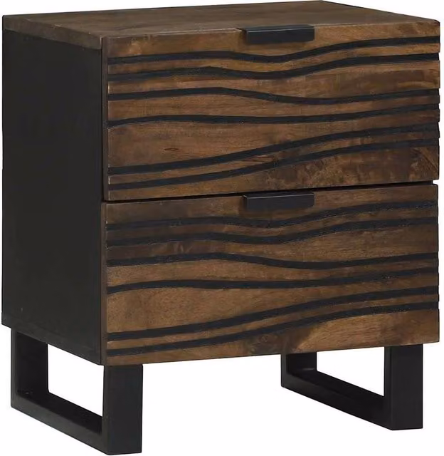 Berkfield Home Decorative Bedside Cabinets, 2 Piece Walnut Brown Wood Set, W/D/H: 40 x 33.5 x 46 cm