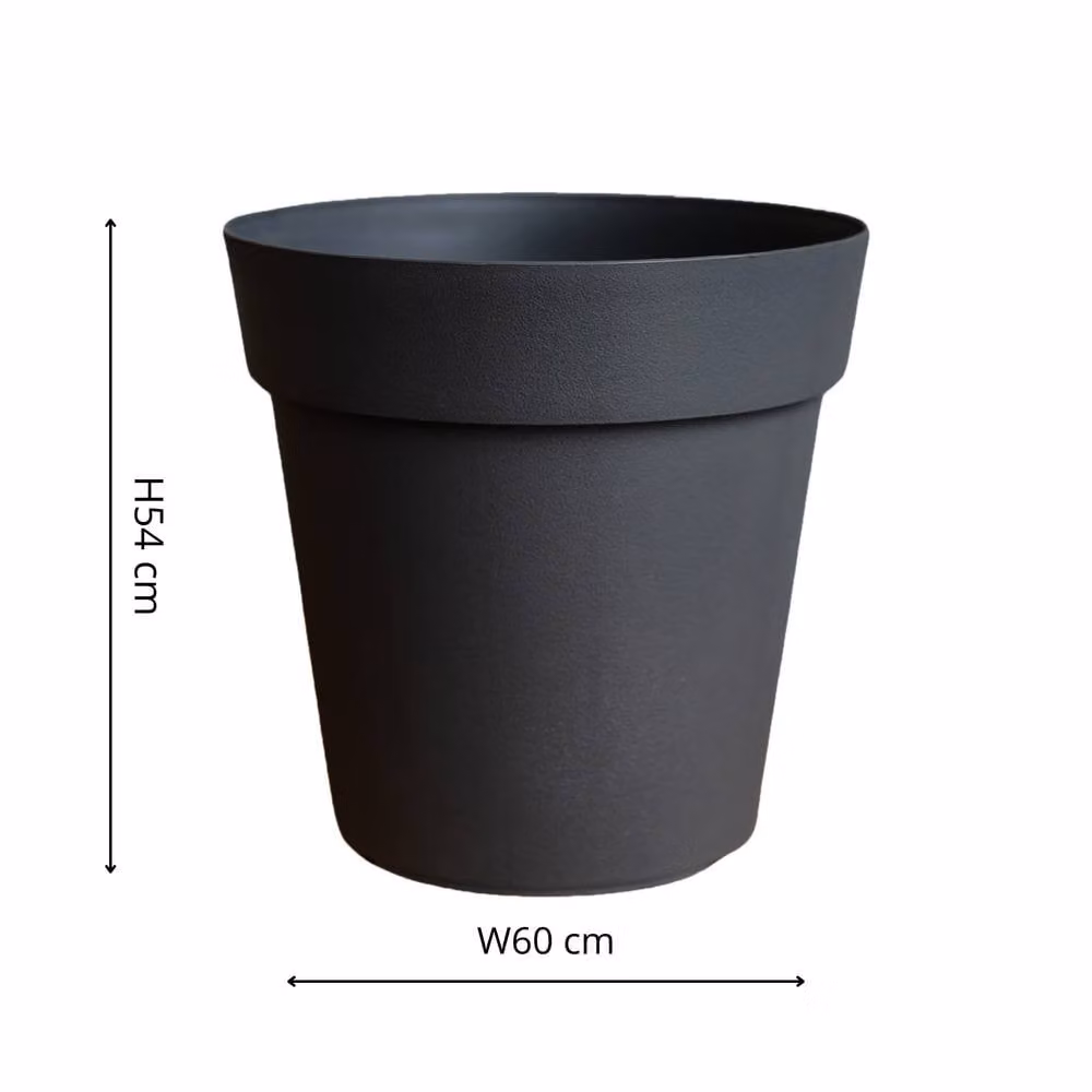 Ivyline Cleo Anthracite Planter with Black Wheels, Diameter: 60 cm – 2