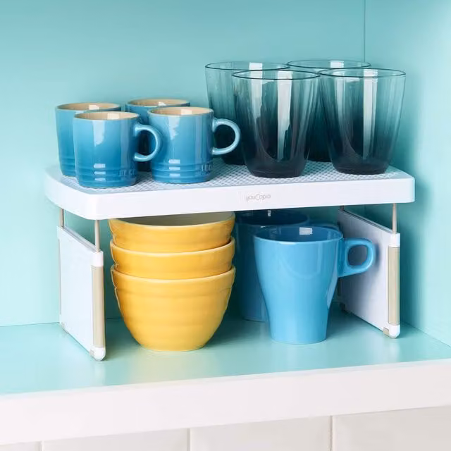 Youcopia Freestanding Anti-Slip Shelf Riser in White